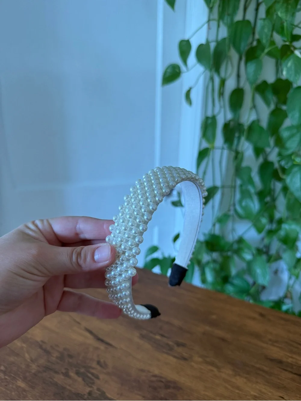 Pearl Beaded Headband - White